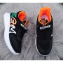 Кросівки текстильні чорно-помаранчові, 9030A black-orange