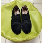 Кросівки, туфлі чорні з натуральної замші, H5161 black