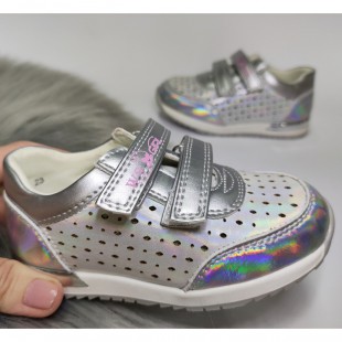 Серебряные кроссовки для девочек Арт: R36718 silver